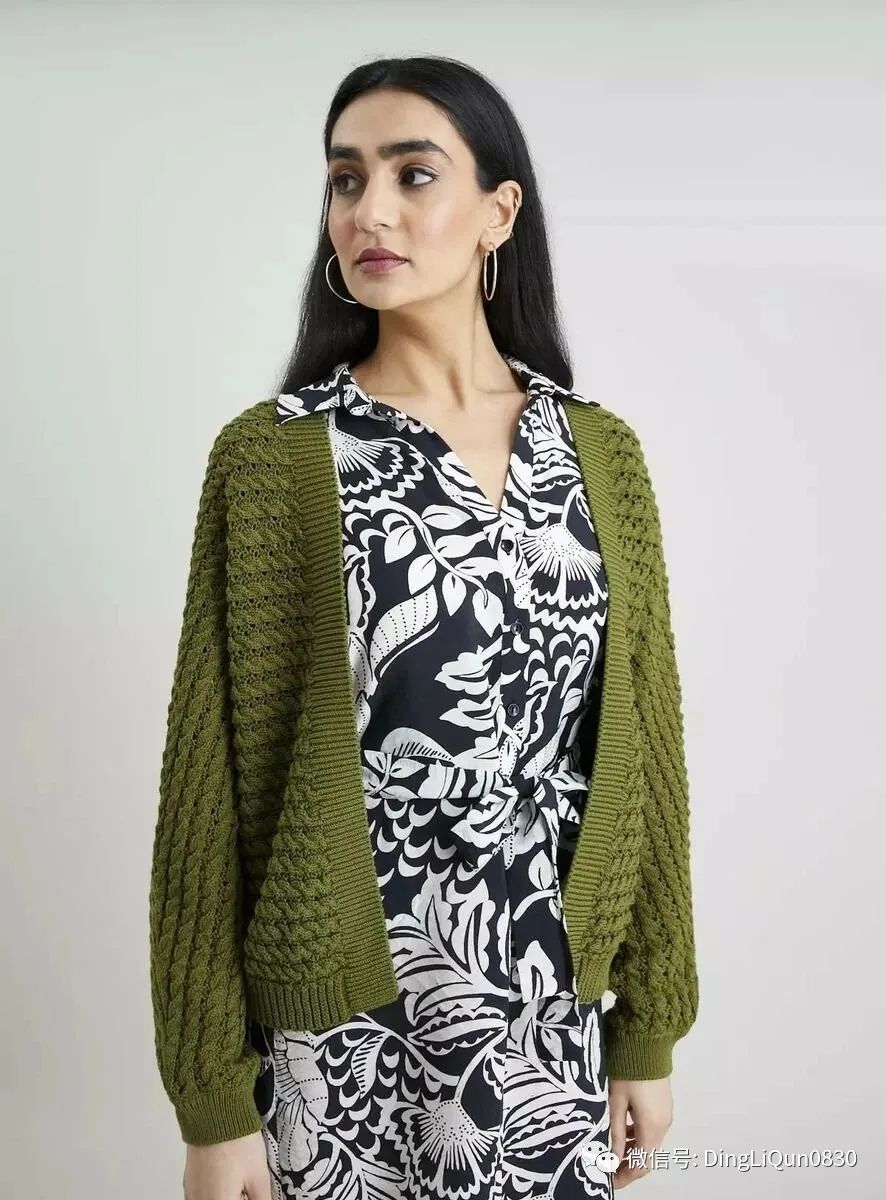 段染针织开衫图解,蝙蝠衫针织开衫图解