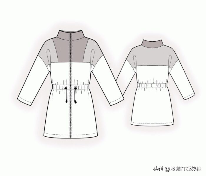 服装设计格子大衣款式图,服装设计风衣效果图