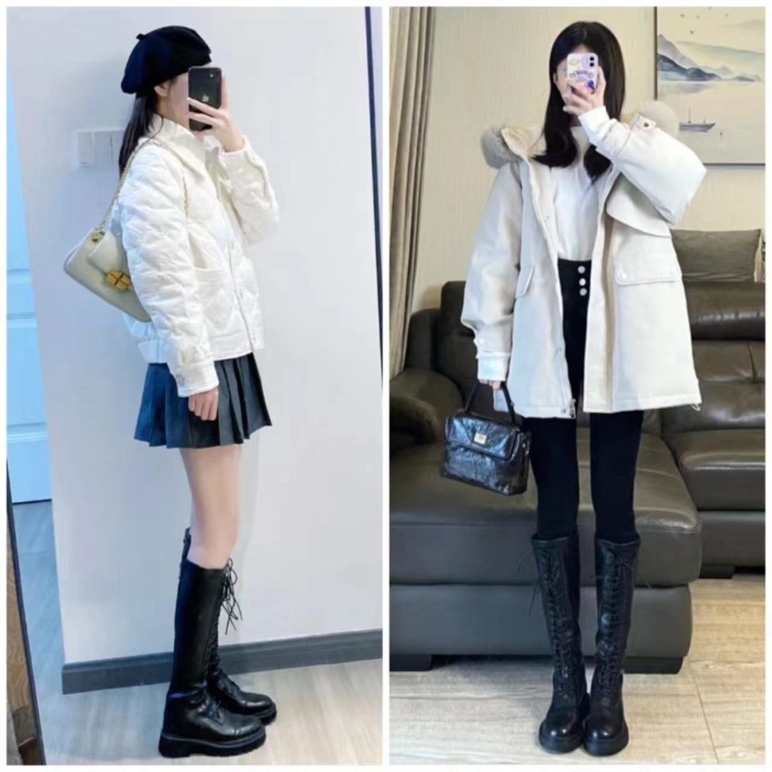 流行的靴子搭配什么衣服图片,中长靴子穿衣搭配图片2020秋冬