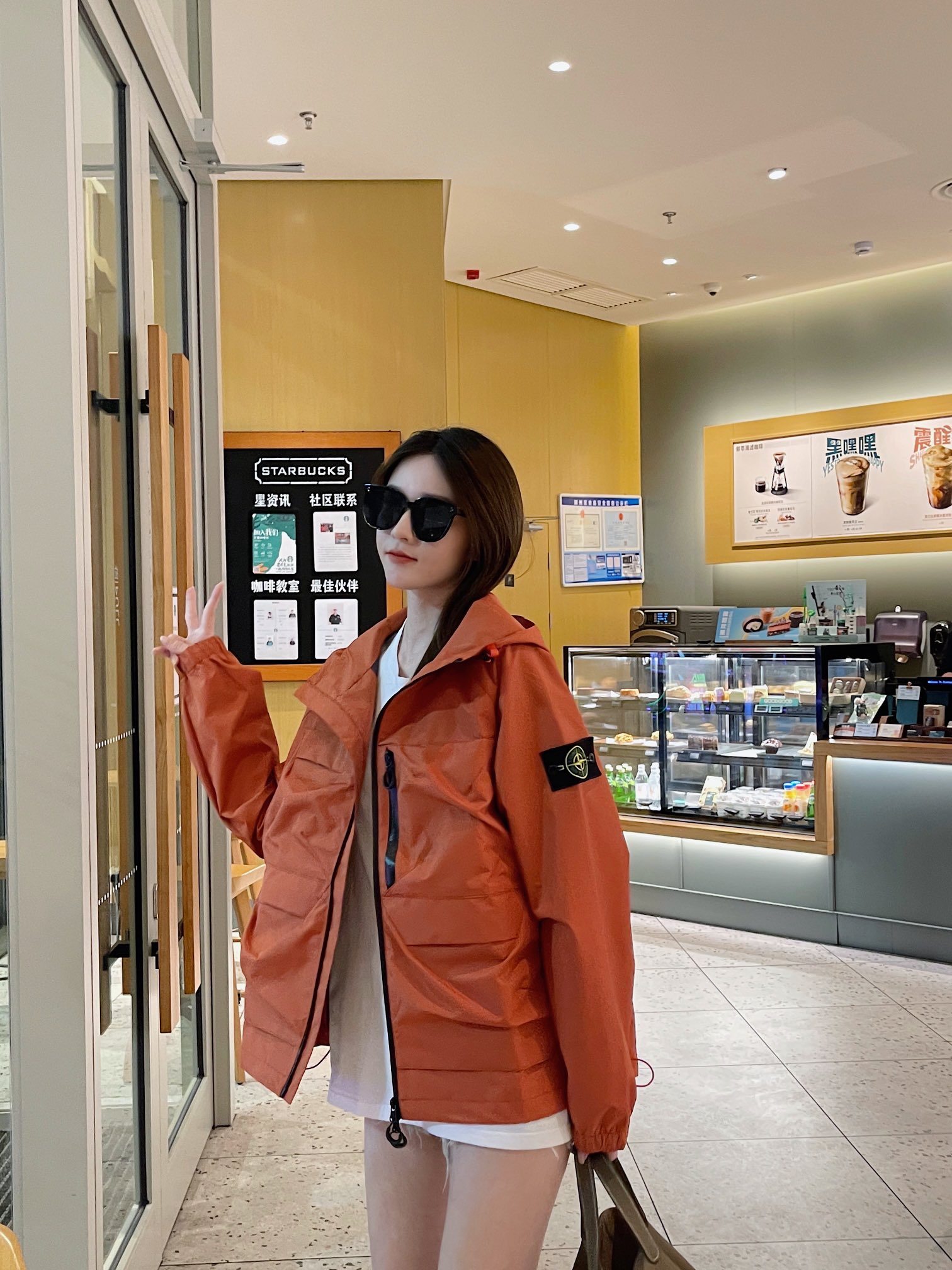 潮牌stone石头岛斜拉链冲锋衣外套,石头岛冲锋衣斜拉链款官网价格