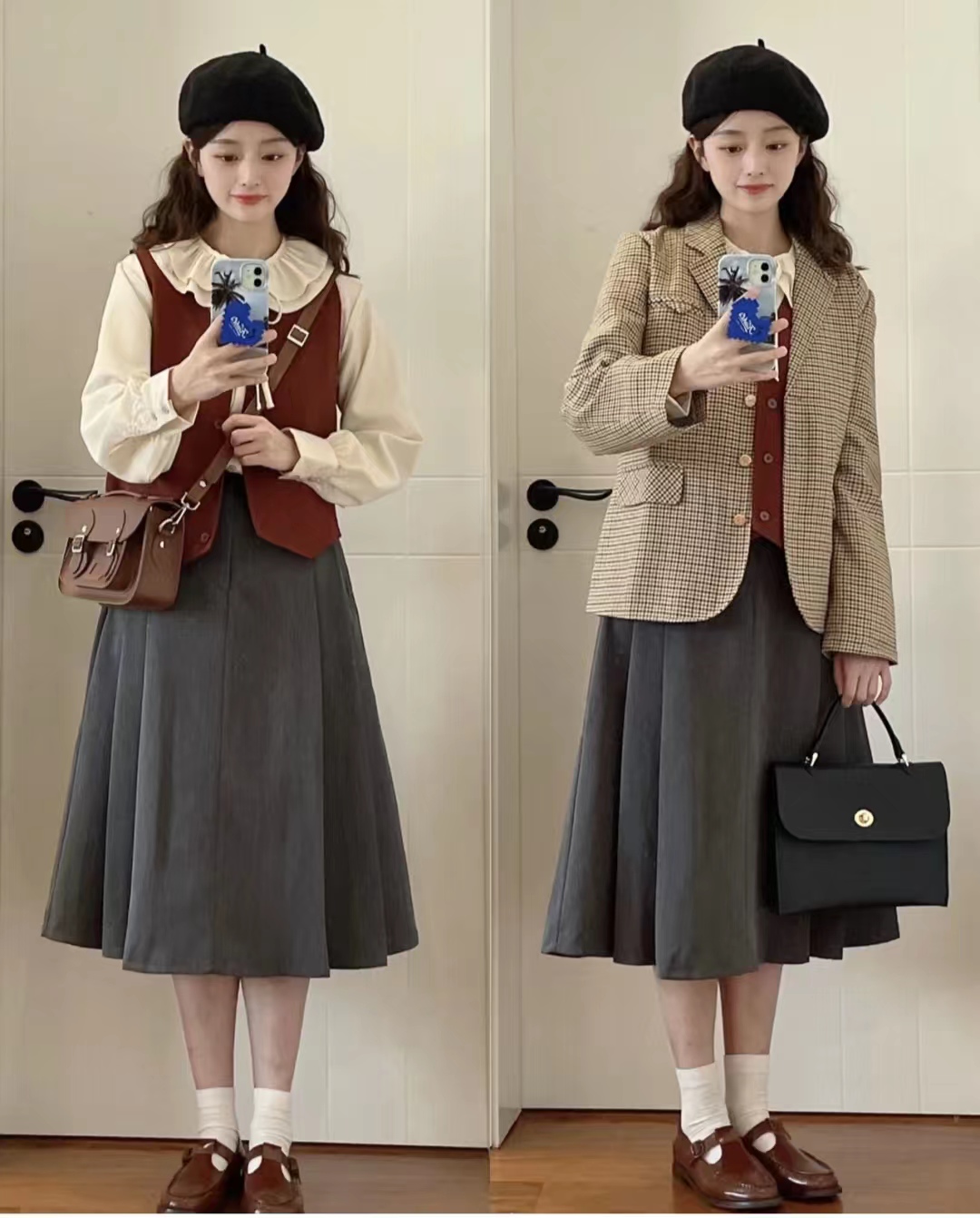 西装长裙搭配西装外套,西装外套配连衣裙气质高级感