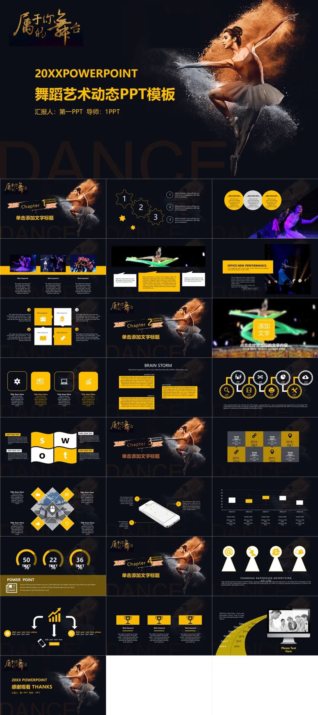国粹戏剧模板ppt,舞蹈教学PPT模板