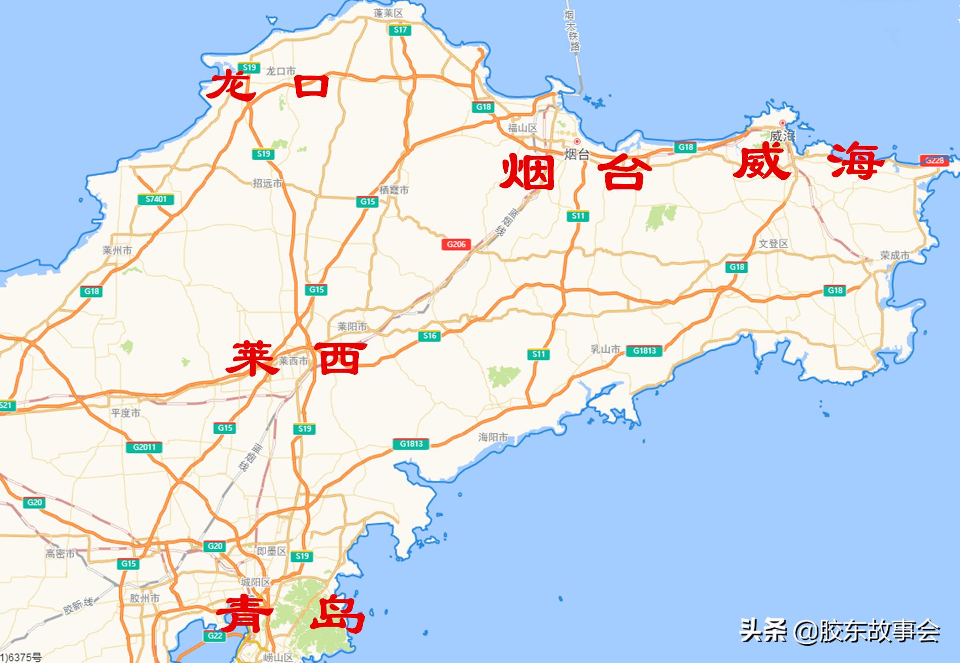 山东省胶东半岛公路地图,莱西地图道路名称