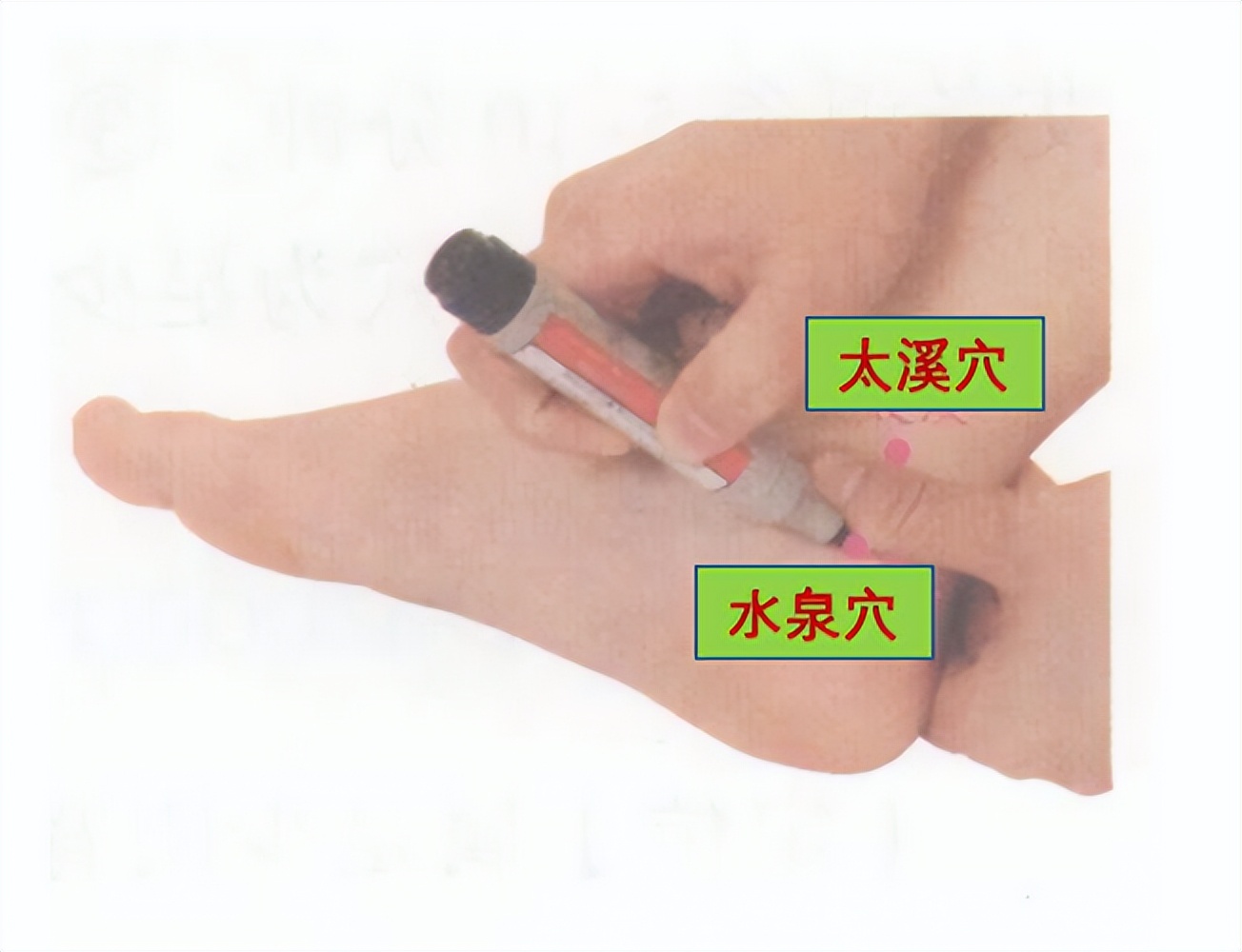 按摩水泉穴治足跟痛,艾灸水泉穴治足跟痛