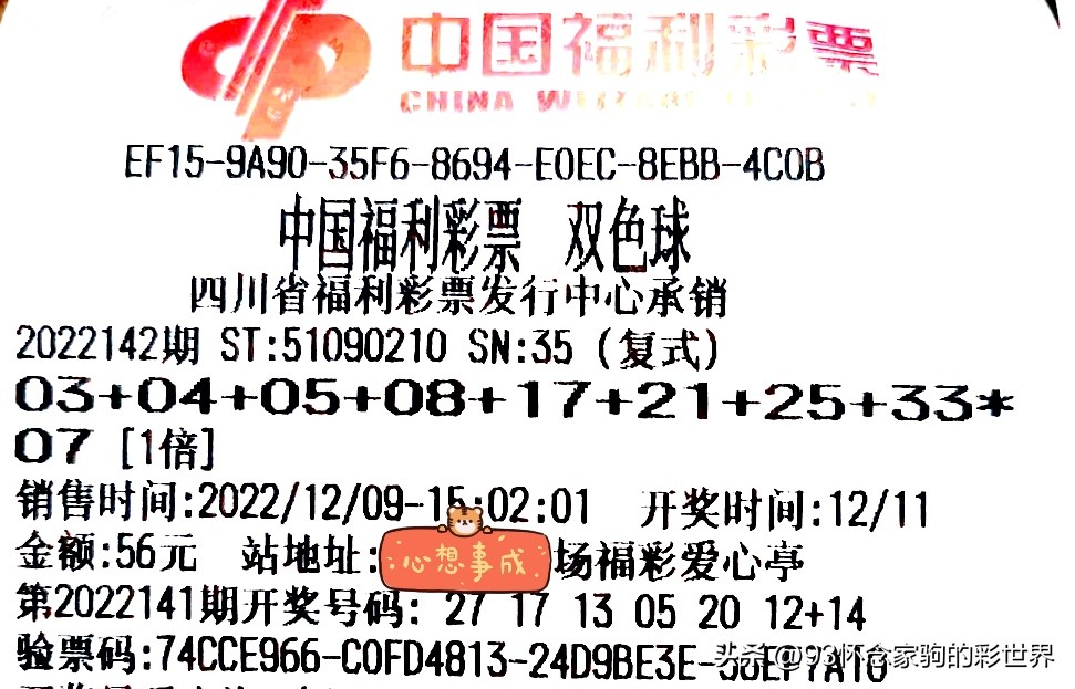 双色球第22142期数据分析及晒票！60倍投单式票冲击3亿元巨奖