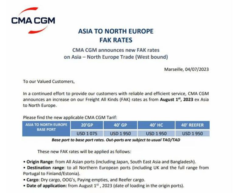运费全线暴涨！美西运费重返2000美元，8月运费调价通知来啦