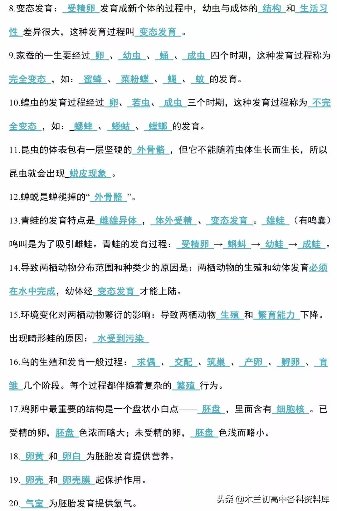 生物会考总复习知识要点,生物会考必背知识考点完整版