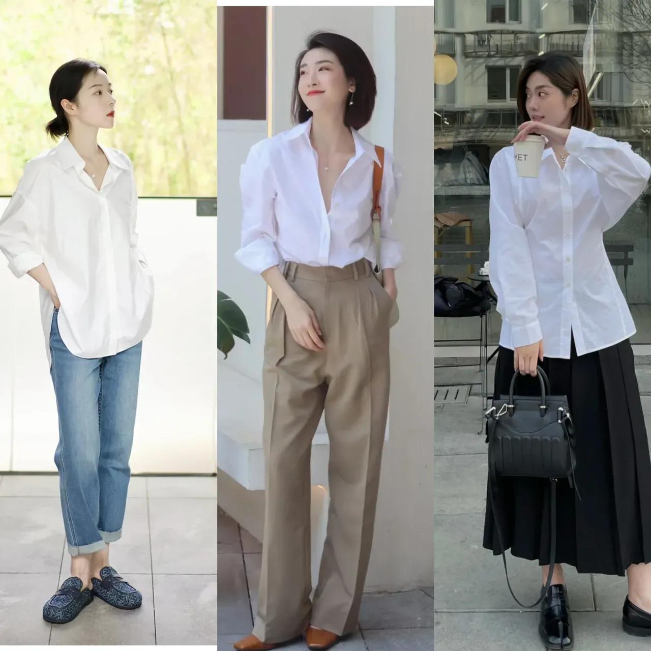 经典的白衬衫如何一衣多穿,白衬衫怎样穿出来时髦感