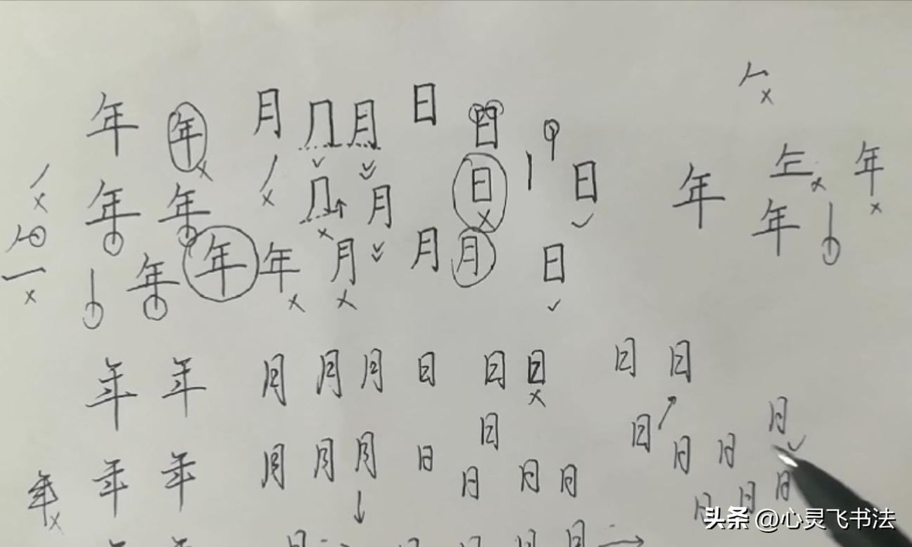 硬笔楷书100关键字书写诀窍,上字硬笔楷书书写技巧