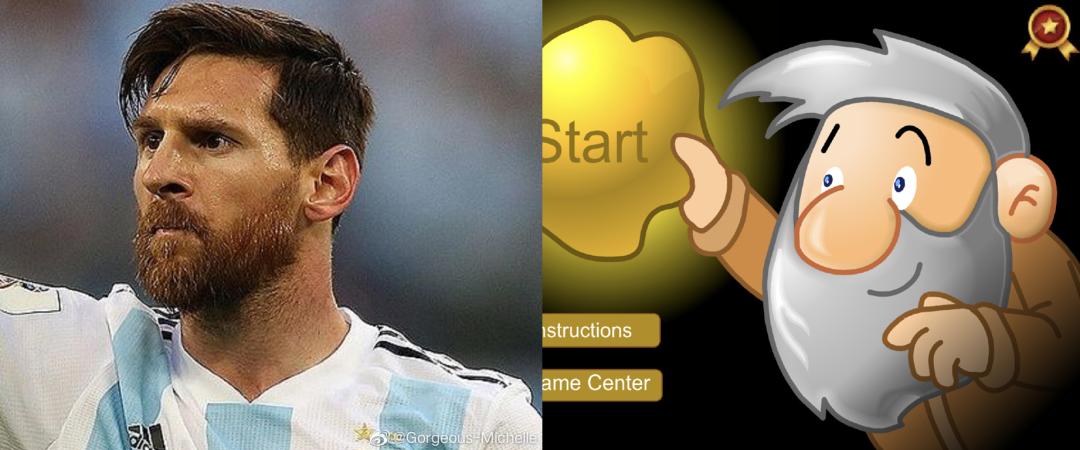 梅西撞脸卡通人物,梅西看到撞脸小罗