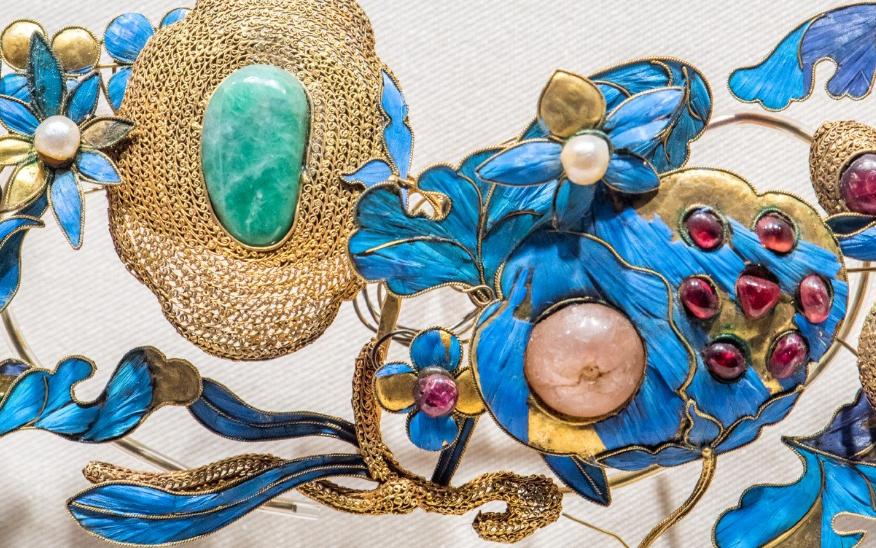 清代点翠饰品,古代点翠首饰手绘效果