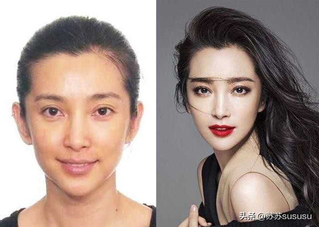 明星素颜和化妆后对比合集,素颜和没素颜一样的明星