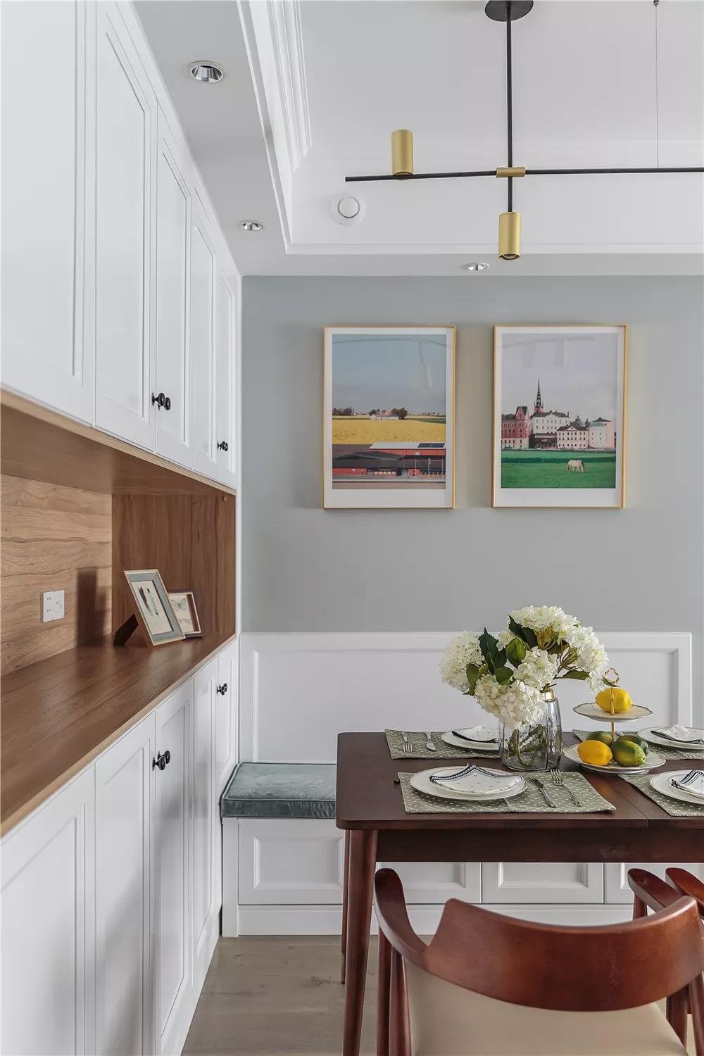 卧室无柜子设计北欧风,房间布置简约北欧风上下铺