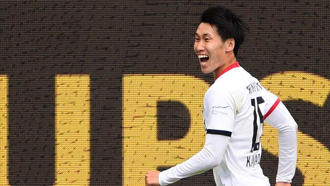 日本足坛领军人物，法兰克福的中场核心，镰田大地传射破门