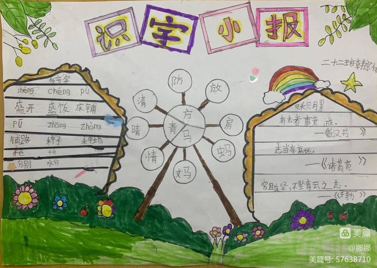 在生活中识字的识字小报,3d立体识字小报制作