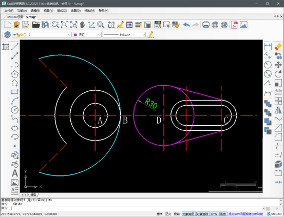 cad重复圆绘制机械图形,cad快速生成多个圆