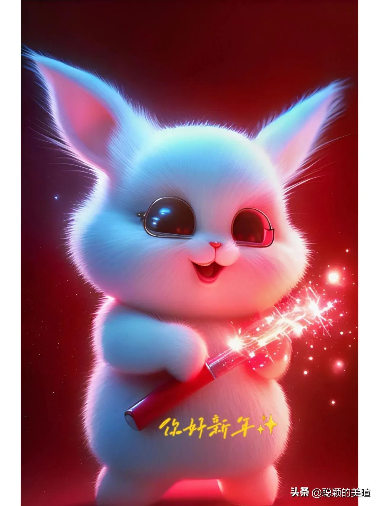 小兔子乖乖，把财门开开。福禄都进来，快乐又开怀。