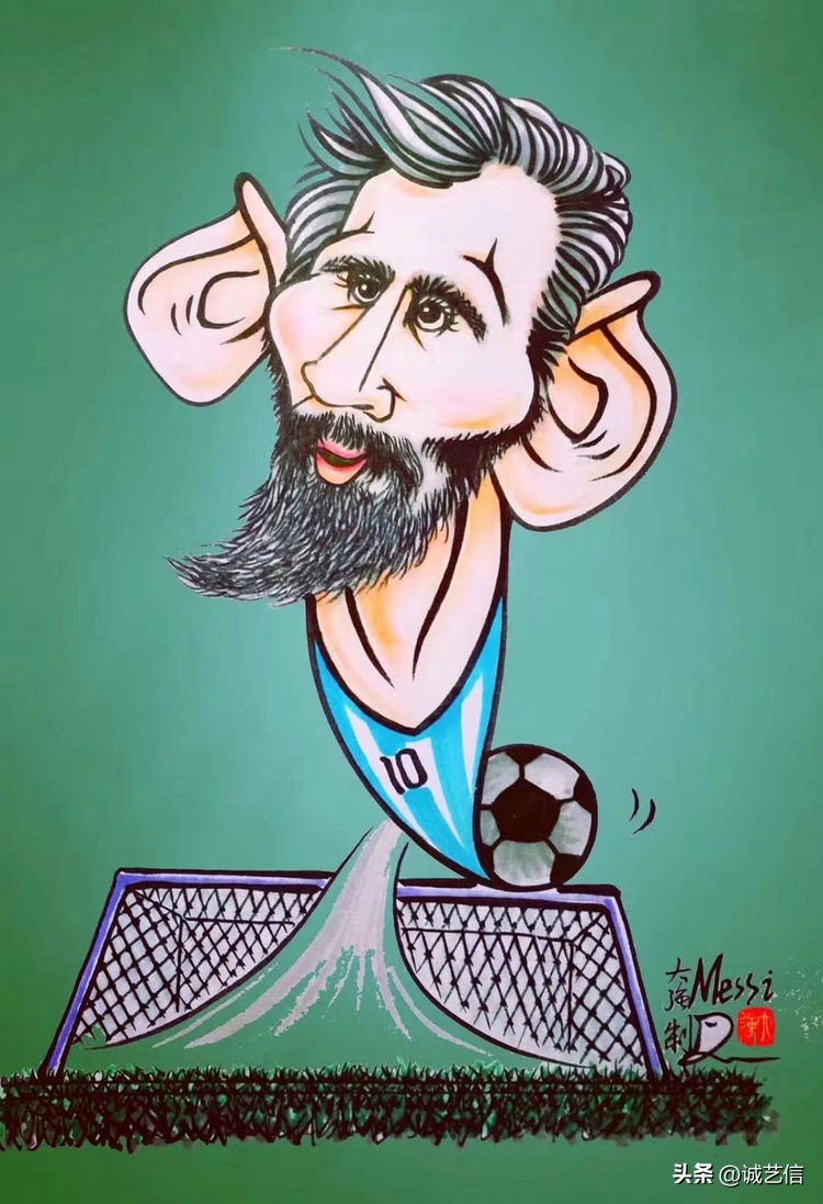卡塔尔梅西漫画海报,梅西拿着美洲杯来卡塔尔的漫画
