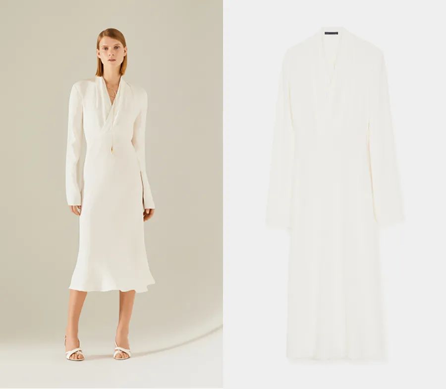 孟晚舟穿的白色连衣裙是什么品牌,孟晚舟同款连衣裙大码