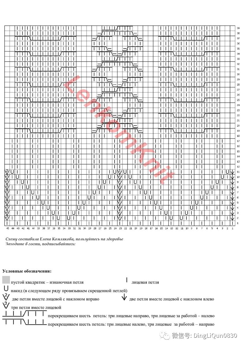 回形针织毛衣图解,绿色和白色最新双色毛衣花样图解