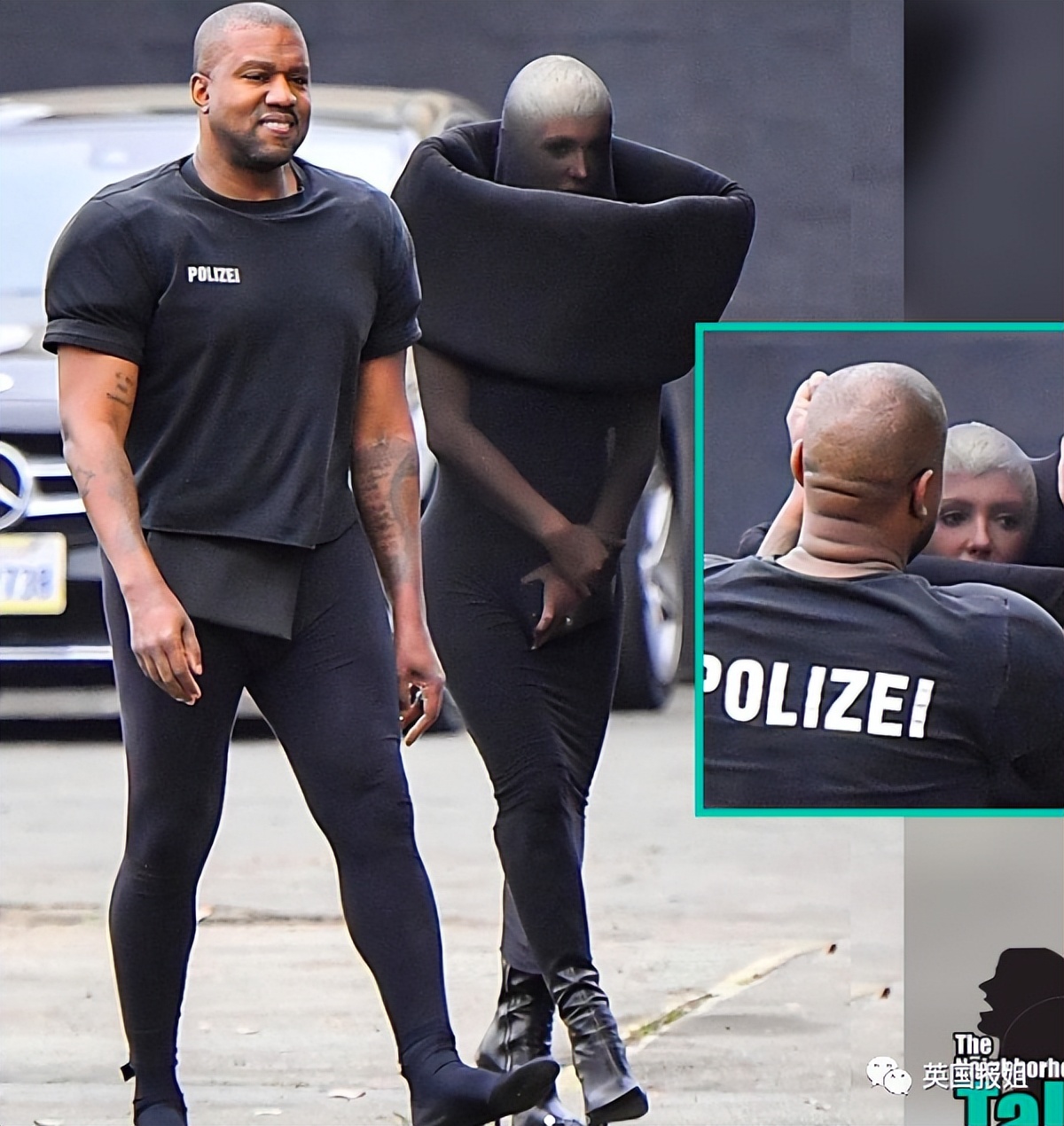 侃爷妻子bianca怪异穿搭,侃爷妻子黑色蚕蛹装