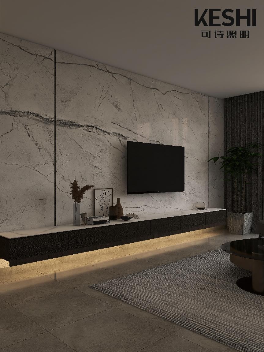 悬浮电视柜下面线条灯效果图,悬浮电视柜不要灯带效果