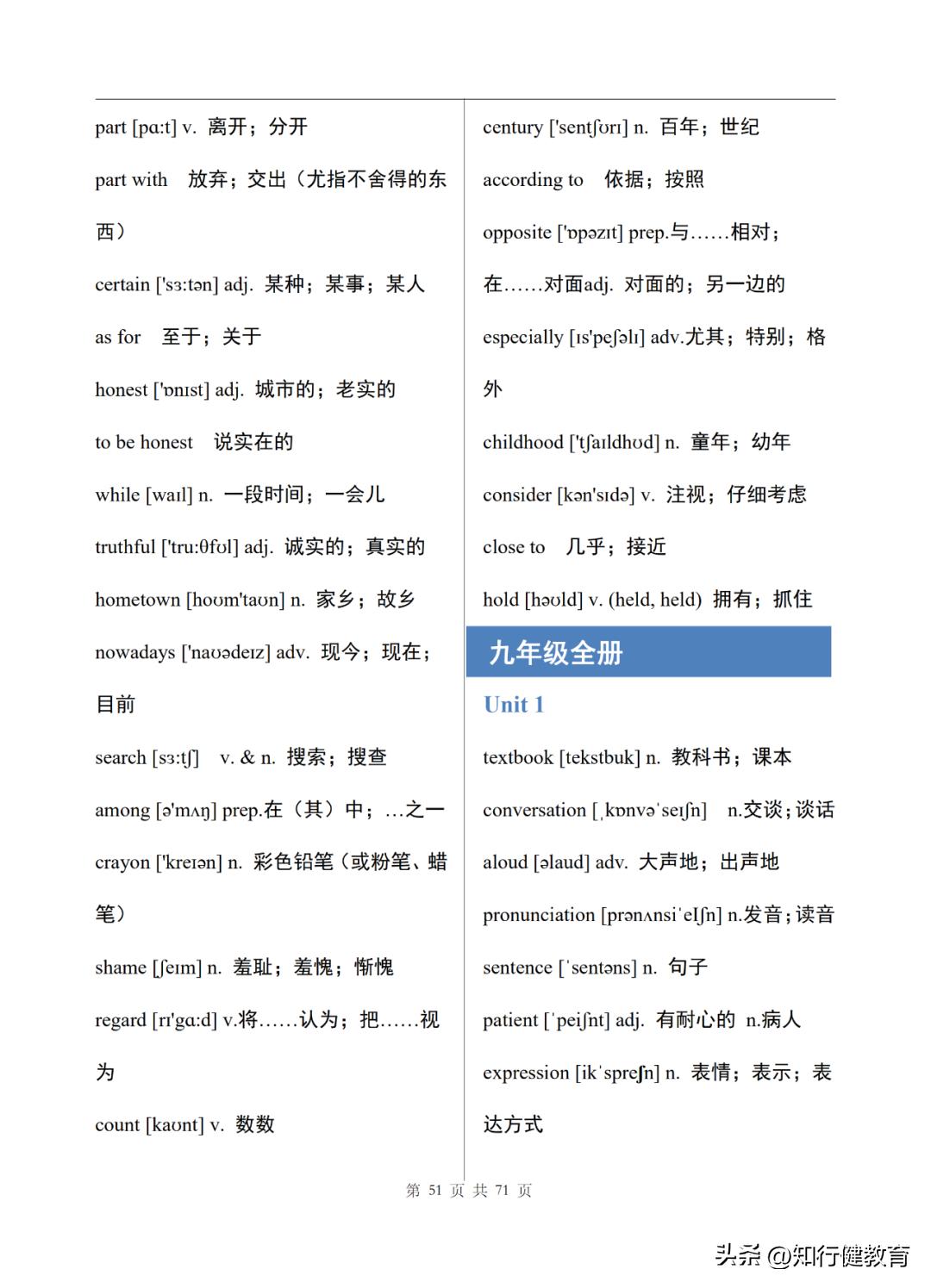 初中英语单词表人教版全套八年级,初三英语单词表全一册笔记