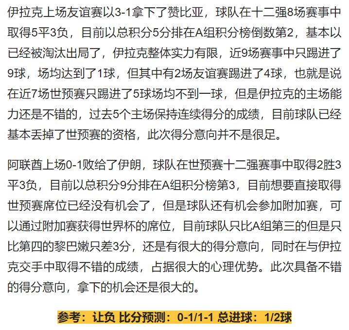 足球战况解析盘口分析世预赛扫盘竞彩实单参考，预测比分+总进球