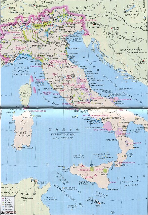 意大利旅游城市地图,世界地图意大利位置
