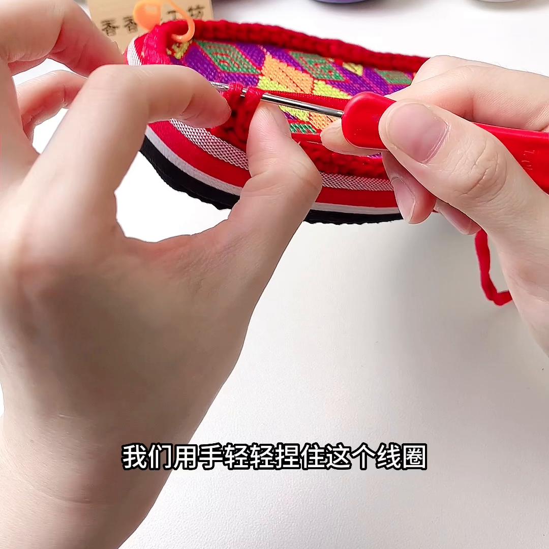 冬季布条线蕾丝花边拖鞋教程,布条线冬季包头拖鞋教程