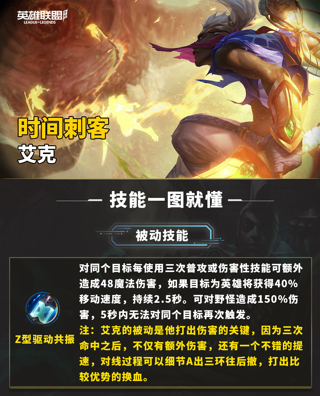 3.2版本之子时间刺客-艾克全面解析，可野可中，非选必Ban