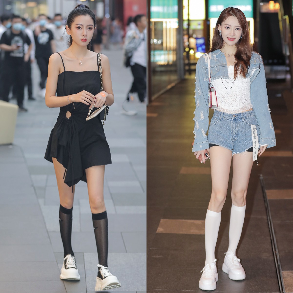 白丝小腿袜穿搭高级感,长腿袜怎么穿才更漂亮呢