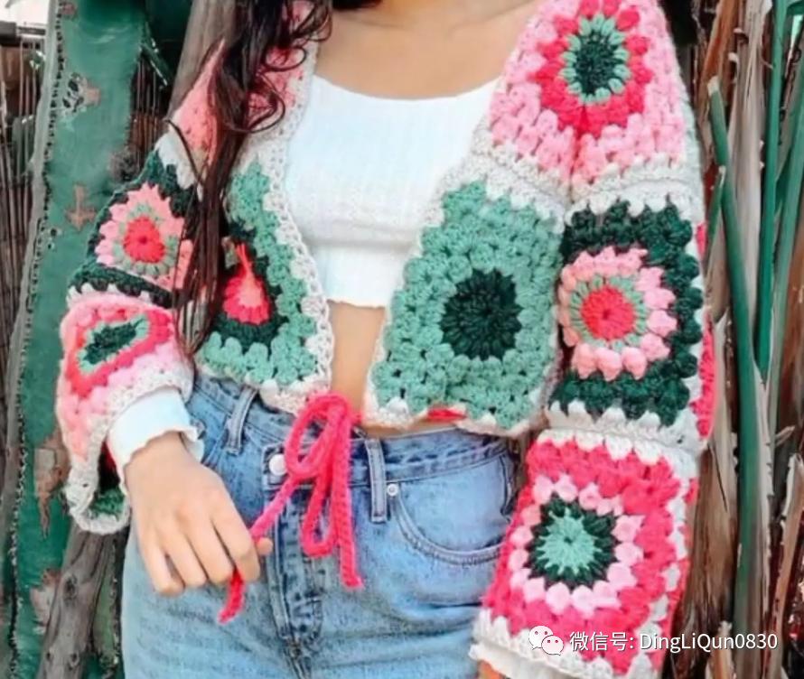 「针织作品」漂亮的祖母格图案夹克2022精品系列