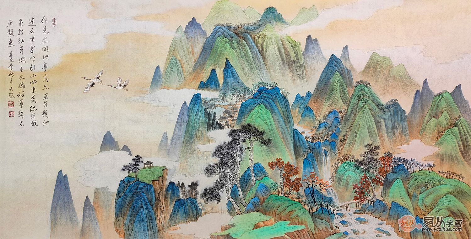 叶大隐山水画,叶大隐装饰画