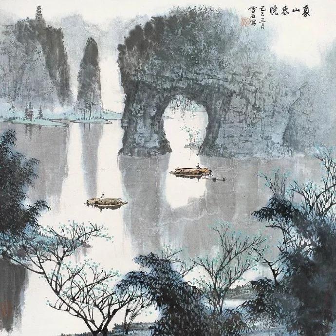 中国画山水画名作高清图片,古代名家横幅山水画作品欣赏