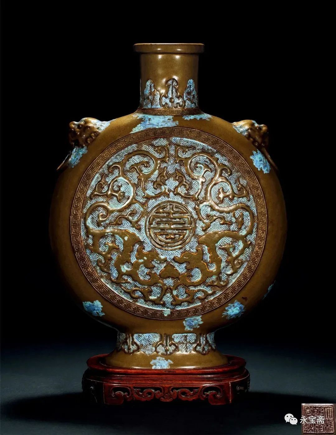 福寿双耳三足炉扬州鉴定,清乾隆铜胎掐丝珐琅龙耳三足炉