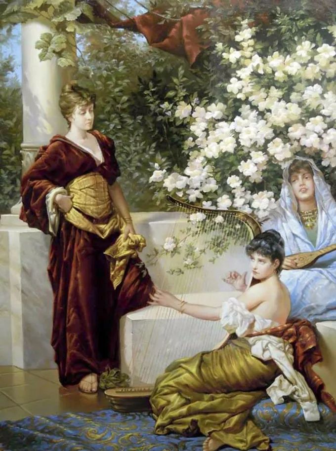 德国绘画风格独特的美女,欧洲艺术绘画女神