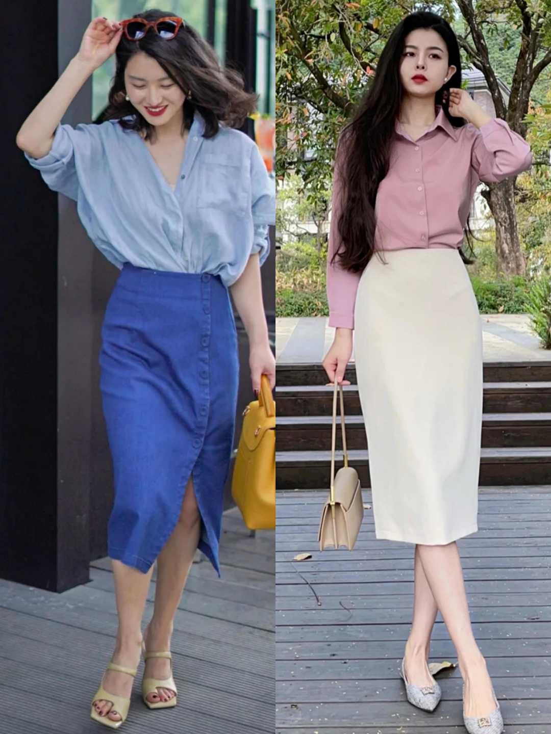 黑白波点半身裙搭什么衣服夏天,夏天绿色半身裙搭配什么上衣好看