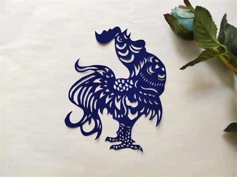 雄鸡的剪纸图解,雄鸡剪纸图