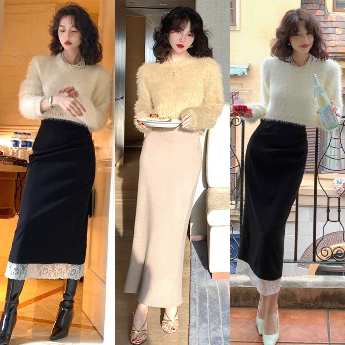 不规则半身裙搭配上衣推荐秋冬,深秋网纱半身裙怎么搭上衣