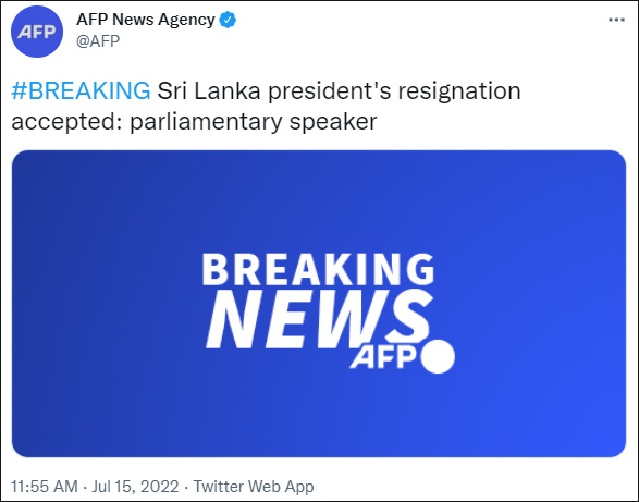 斯里兰卡总统正式宣布辞职影响,斯里兰卡总统辞职原因