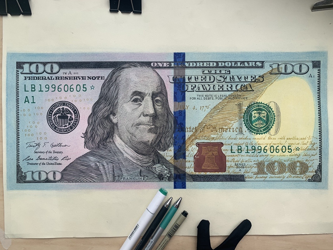 90后东北小伙手绘美钞,90后小伙手绘美刀惊动警察上门